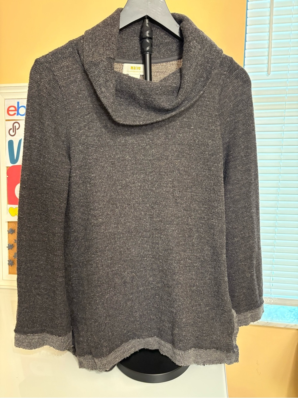Maeve Charcoal Gray Cowl Neck Sweater